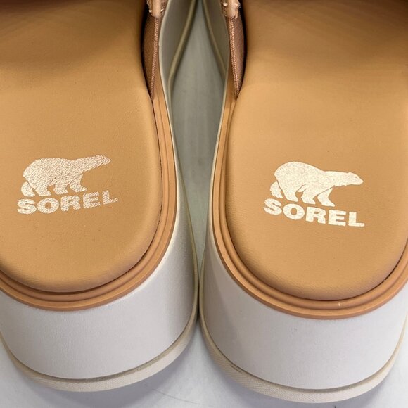 Sorel Dayspring Slide Sandal Size 8.5 Tan Leather Platform Comfort Casual Shoe - Picture 10 of 15